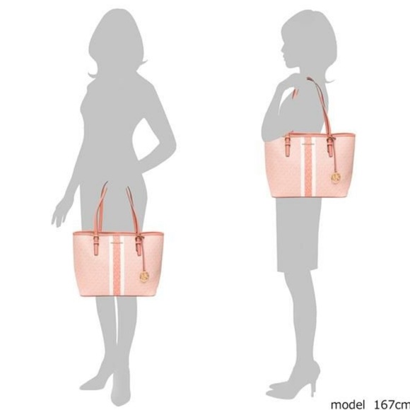 MICHAEL KORS JET SET TRAVEL MEDIUM CARRYALL TOTE SHERBERT MULTI COLOR - Picture 13 of 16